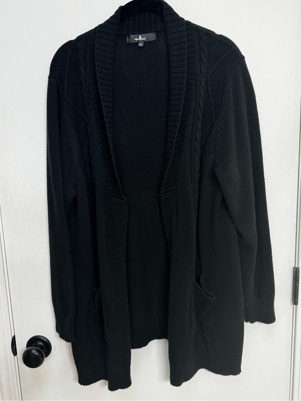 Agnos Orinda Black Knit Cardigan - 2X